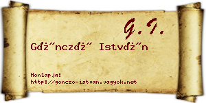 Göncző István névjegykártya
